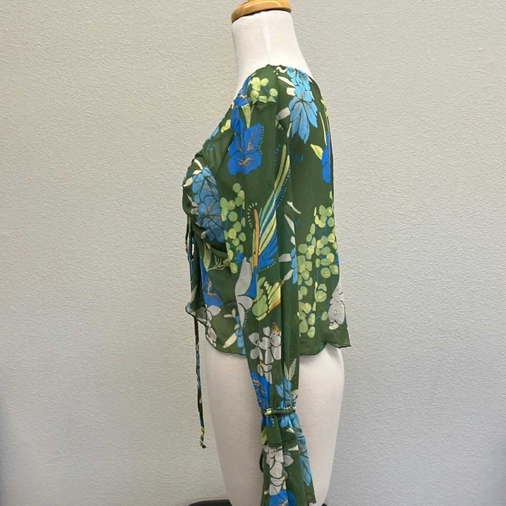 Free People Of Paradise Floral Bell Sleeve Top - Picture 8 of 13